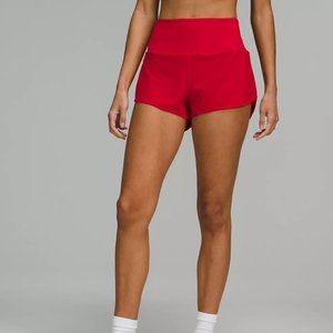 Lululemon Speed Up High Rise Lined Short 2.5" in dark red